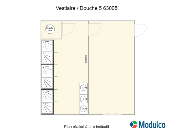 Grand Vestiaires + douches différents plans