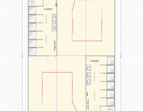 Grand Vestiaires + douches différents plans