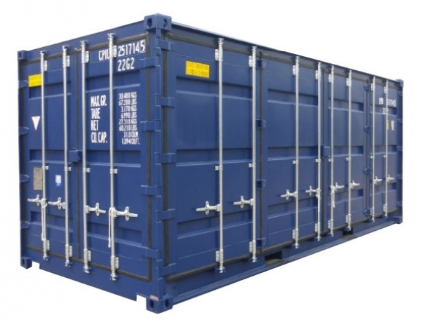 Opslagcontainer 20 ''HC  openside (+/- 14,70 m²)