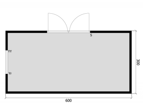 ( 662 SOLID )  +- 6X3M - Unités ateliers FERMÉ + DOUBLE PORTE + FENÊTRE