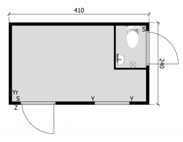 ( 423 - DINO ) 4,10X2,40M - AVEC TOILETTE
