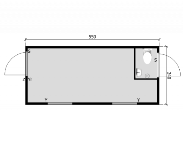 ( 523 - DINO )  5,50X2,40M - AVEC TOILETTE