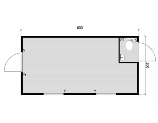 ( 623 - DINO )  6X3M - AVEC TOILETTE