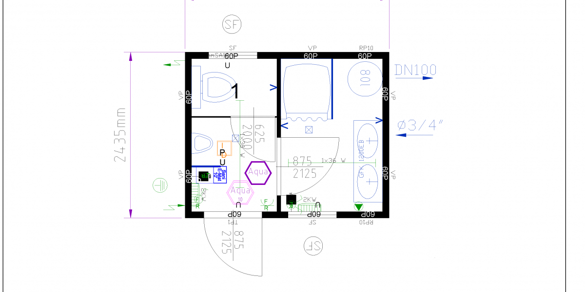 Module WC-DOUCHE 10 pieds